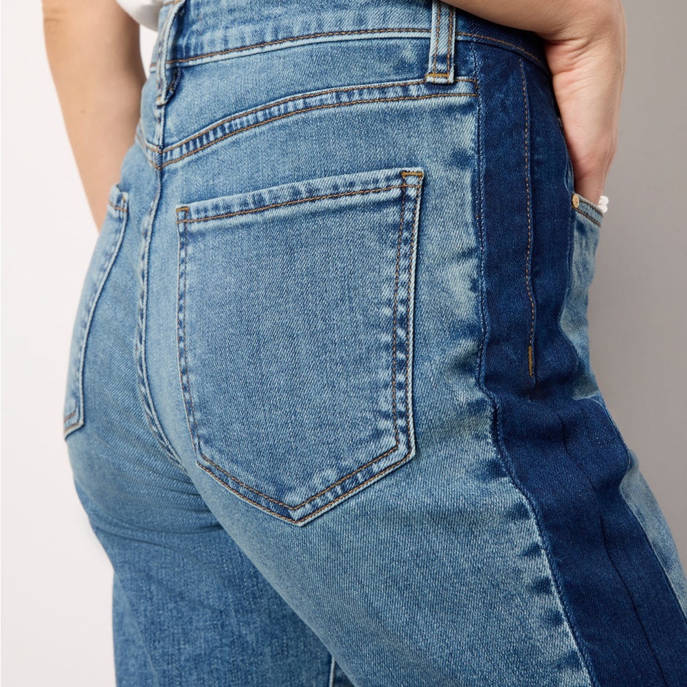 Kut from the Kloth Two-Tone Blue Flare Jeans - Picture 2 of 4